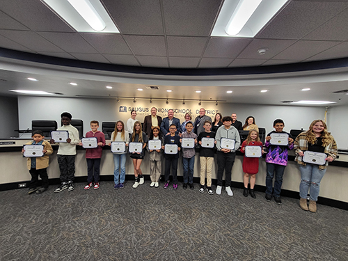 Feb 13 Students receiving Principal's Award in person